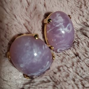 Joan rivers lavender clip on earrings